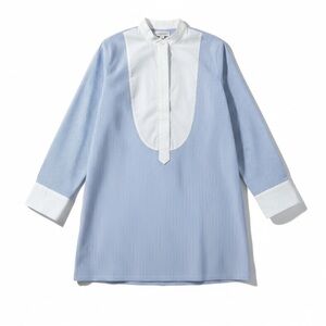 LORIBLU MADE IN ITALY SHIRT DRESS WITH WHITE AND BLUE STRIPES| size L